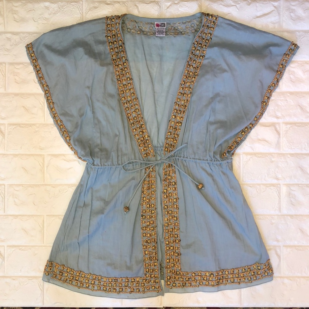 Lotta Stensson wrap tie at waist heavy gold detail